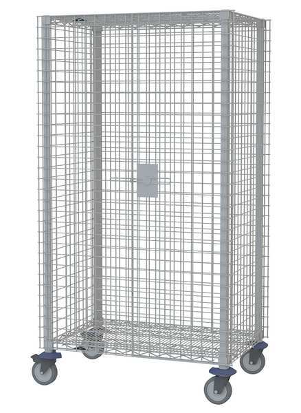 Antimicrobial Wire Security Cart with Adjustable Shelves 900 lb Capacity, 28 in W x 41 in L x