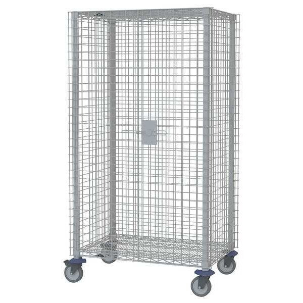 Antimicrobial Wire Security Cart with Adjustable Shelves 900 lb Capacity, 28 in W x 53 in L x