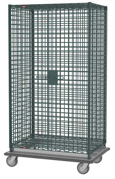 Antimicrobial Wire Security Cart with Adjustable Shelves 900 lb Capacity, 28 in W x 50 1/2 in L x