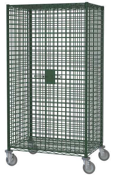 Antimicrobial Wire Security Cart with Adjustable Shelves 900 lb Capacity, 21 1/2 in W x 53 in L x