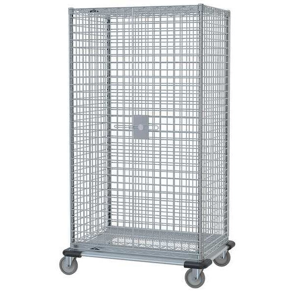Wire Security Cart with Adjustable Shelves 900 lb Capacity, 28 in W x 63 1/2 in L x 68 1/2 in H