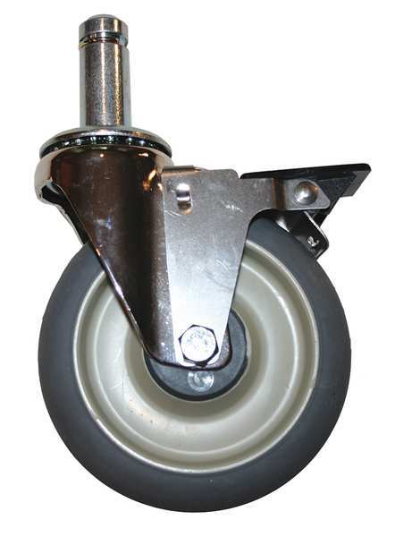 Swivel Stem Caster, w/Brake, Height 5 In