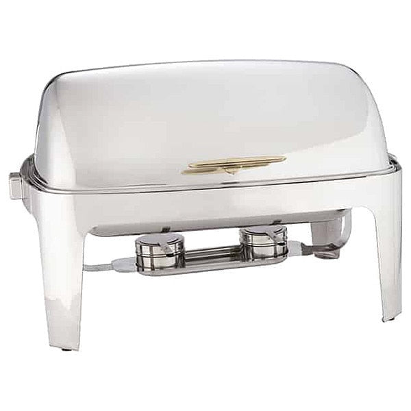 Chafer, Roll Top, Stainless/Gold, 9 qt.