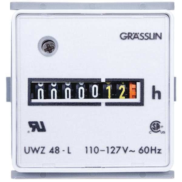 Hour Meter, 24VAC, 60 Hz, Plastic, Square