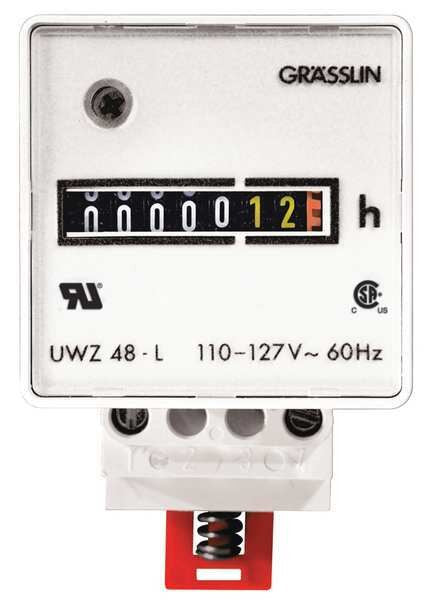 Hour Meter, 24VAC, 60 Hz, DIN Rail Mount