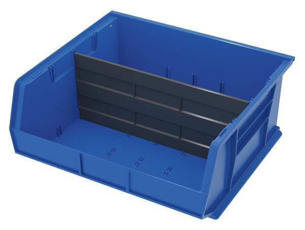 Plastic Divider, Black, 15 13/32 in L, Not Applicable W, 6 1/8 in H