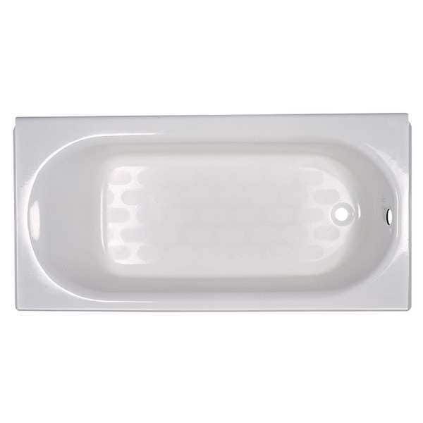 Recess Bath with Integral Overflow, 60 in L, 30 in W, White, Americast(R)