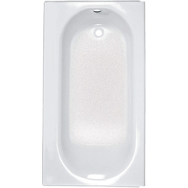 Recess Bath with Luxury Ledge, 60 in L, 34 in W, White, Americast(R)