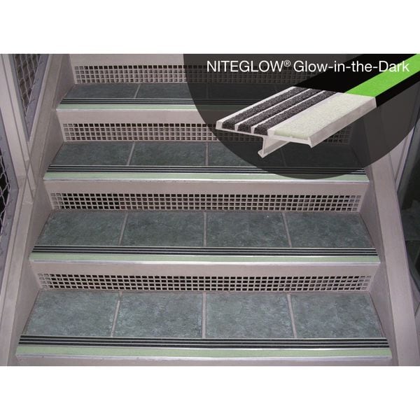 Stair Nosing, Black, 48in W, Extruded Alum, M231BFNGBLA4
