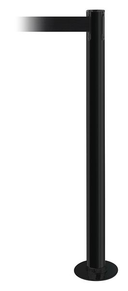Fixed Barrier Post with Belt, Black