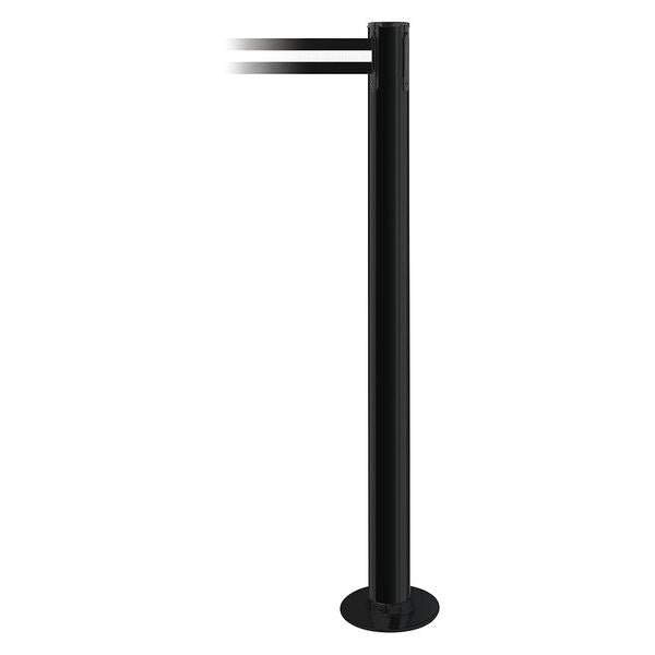 Fixed Barrier Post w/ Belt, Yellow/White