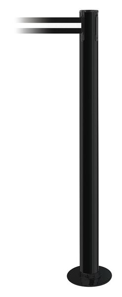Fixed Barrier Post with Belt, Black/White