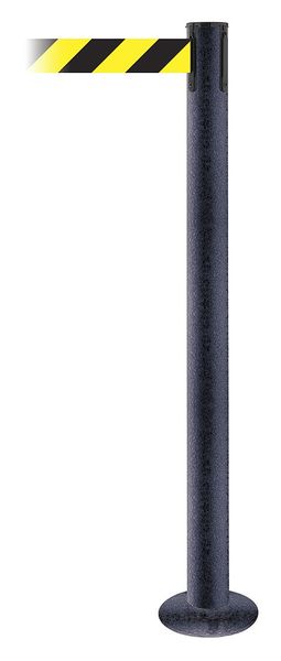 Fixed Barrier Post w/ Belt, Black Wrinkle
