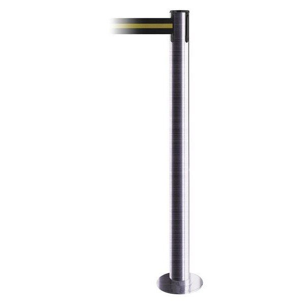 Fixed Barrier Post w/ Belt, Yellow/Black