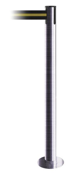 Fixed Barrier Post w/ Belt, Yellow/Black