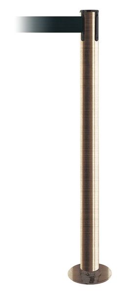 Fixed Barrier Post with Belt, Satin Brass
