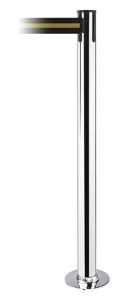 Fixed Barrier Post w/ Belt, Yellow/Black