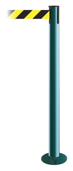 Fixed Barrier Post with Belt, Green