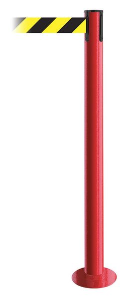 Fixed Barrier Post with Belt, Red