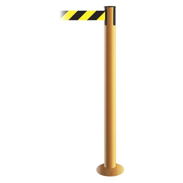 Fixed Barrier Post with Belt, Yellow