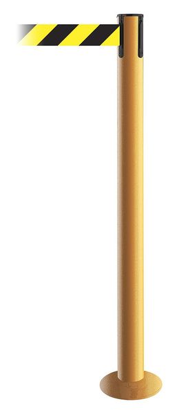 Fixed Barrier Post with Belt, Yellow