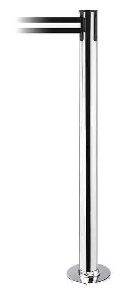 Fixed Barrier Post with Belt, Black/White