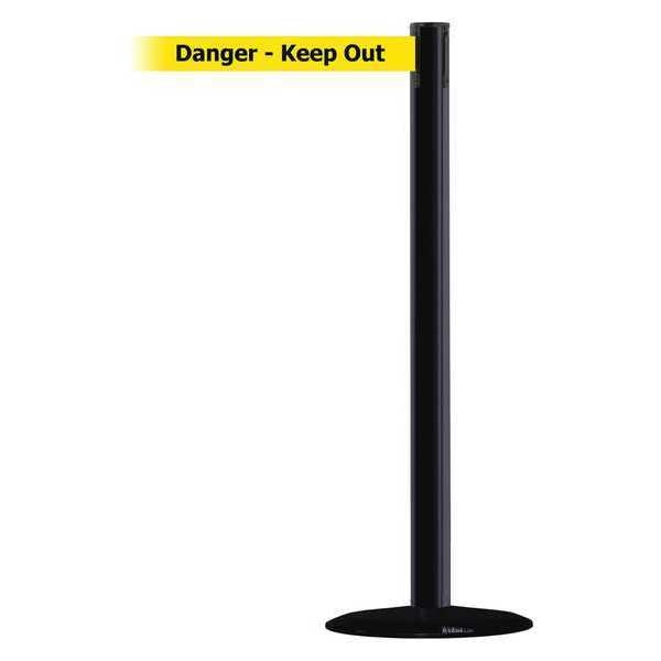 Barrier Post with Belt, 13 ft. L, Yellow