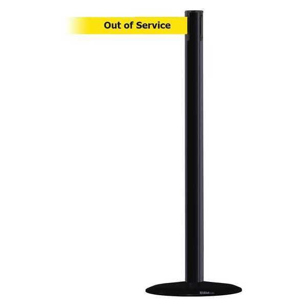 Barrier Post with Belt, 13 ft. L, Yellow