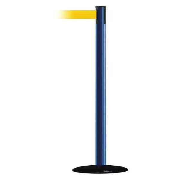 Barrier Post with Belt, 13 ft. L, Yellow