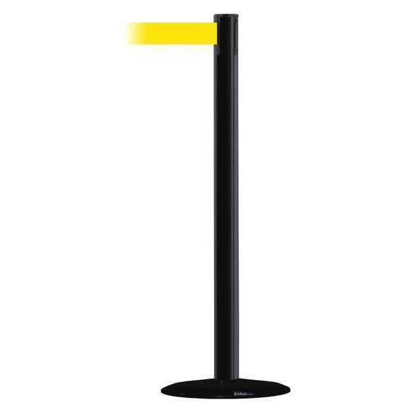Barrier Post with Belt, 13 ft. L, Yellow