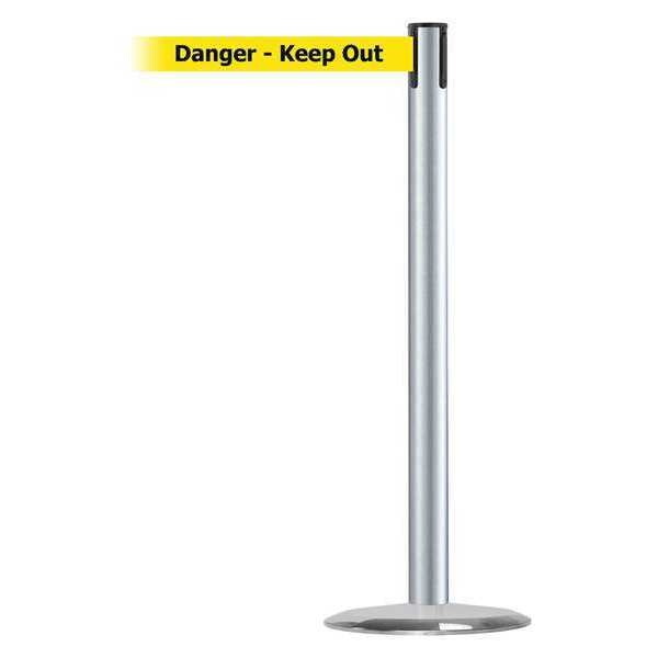 Barrier Post with Belt, Metal, 13 ft. L