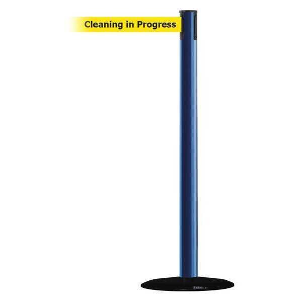 Barrier Post with Belt, 13 ft. L, Yellow