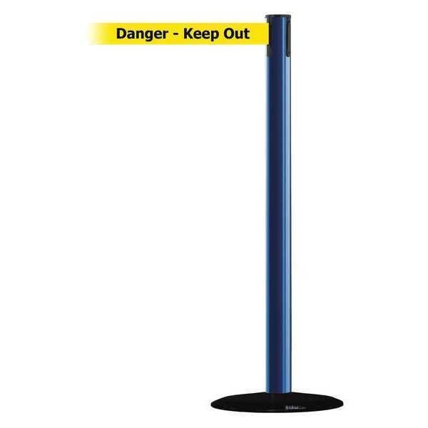Barrier Post with Belt, 13 ft. L, Yellow