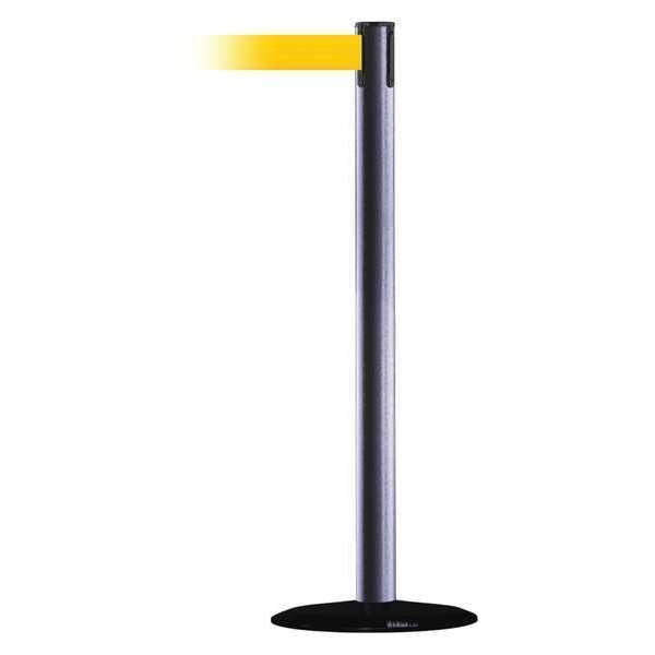 Barrier Post with Belt, 13 ft. L, Yellow