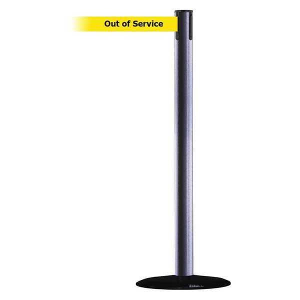Barrier Post with Belt, 13 ft. L, Yellow