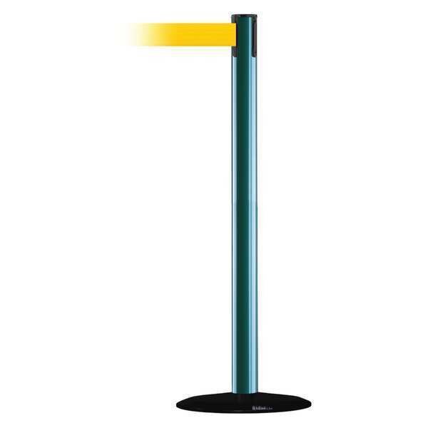 Barrier Post with Belt, 13 ft. L, Yellow