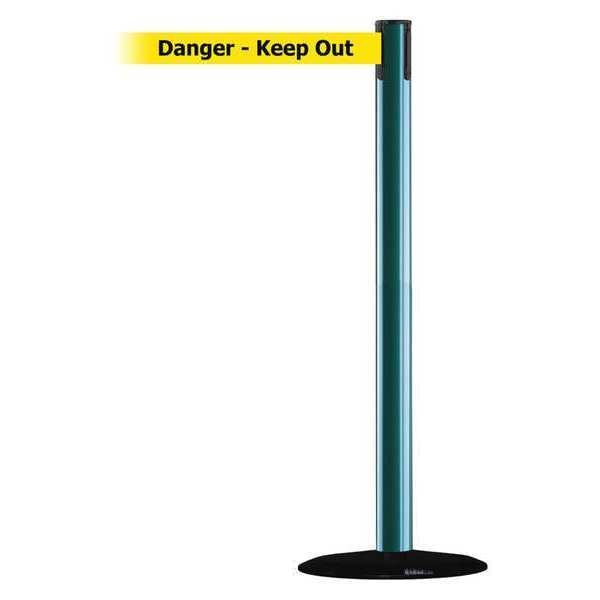 Barrier Post with Belt, 13 ft. L, Yellow