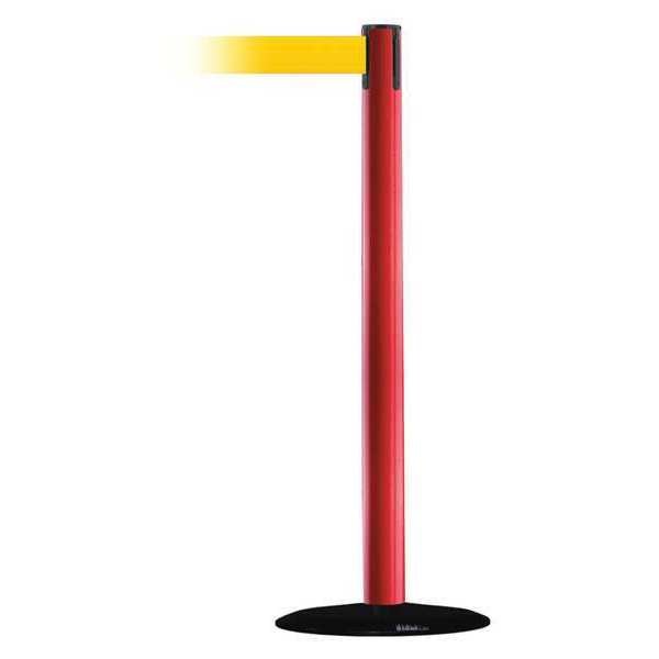 Barrier Post with Belt, 13 ft. L, Yellow