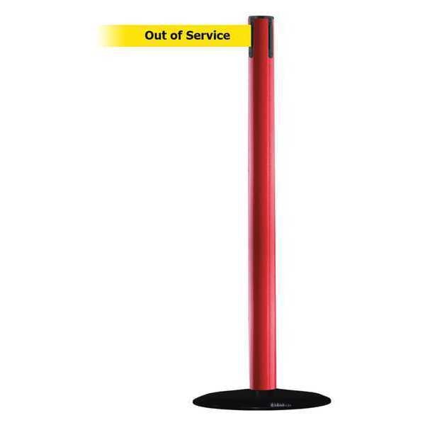 Barrier Post with Belt, 13 ft. L, Yellow