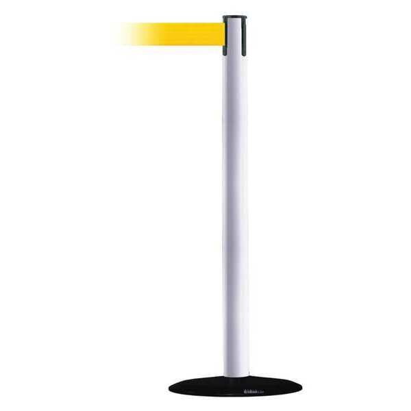 Barrier Post with Belt, 13 ft. L, Yellow