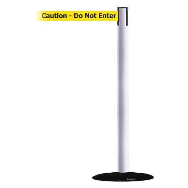 Barrier Post with Belt, 13 ft. L, Yellow