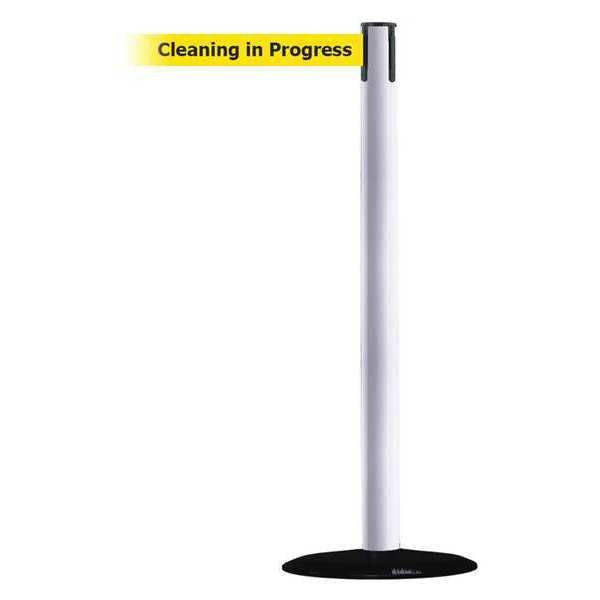 Barrier Post with Belt, 13 ft. L, Yellow