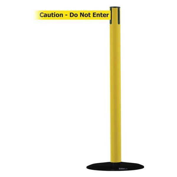 Barrier Post with Belt, 13 ft. L, Yellow