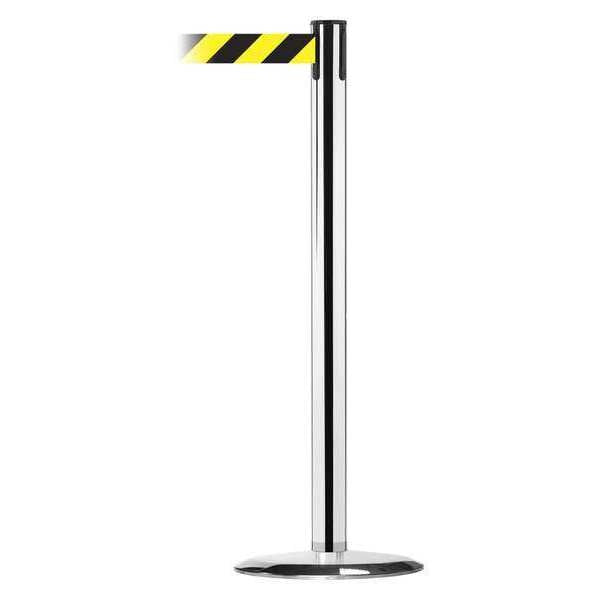 Barrier Post with Belt, Metal, 13 ft. L