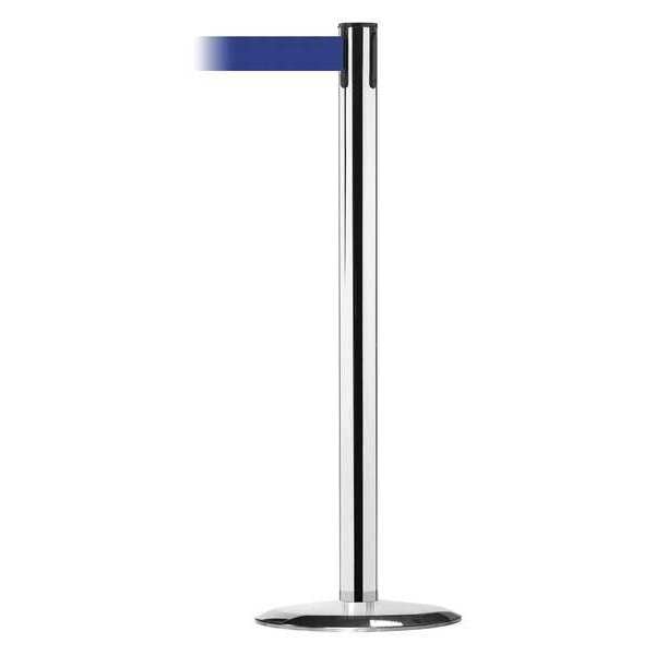 Barrier Post with Belt, Metal, 13 ft. L