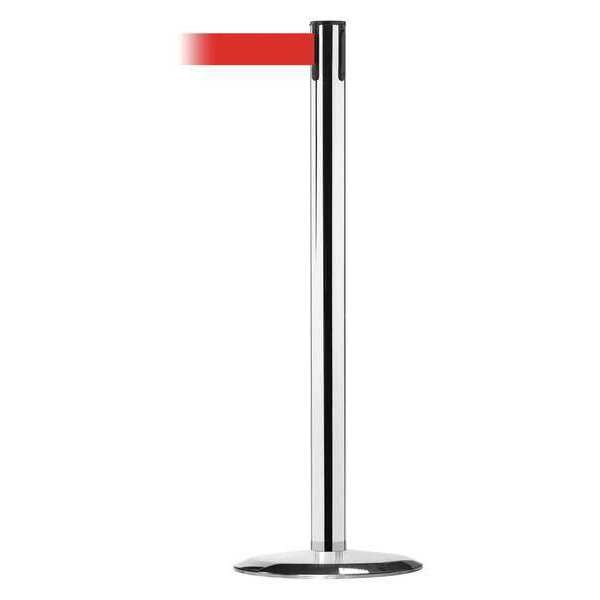 Barrier Post with Belt, Metal, 13 ft. L