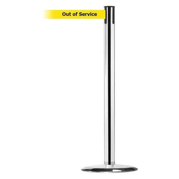 Barrier Post with Belt, Metal, 13 ft. L