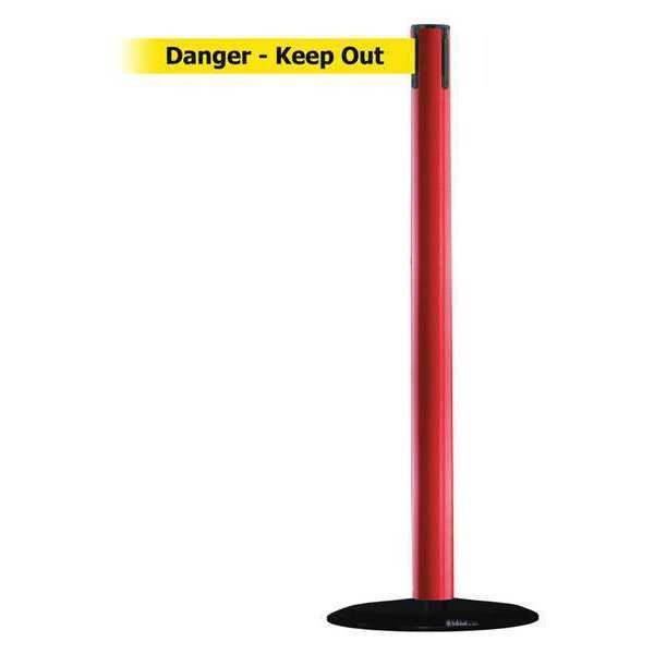 Barrier Post w/ Belt, 7-1/2 ft. L, Yellow