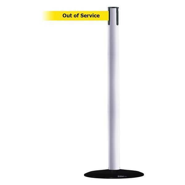 Barrier Post w/ Belt, 7-1/2 ft. L, Yellow