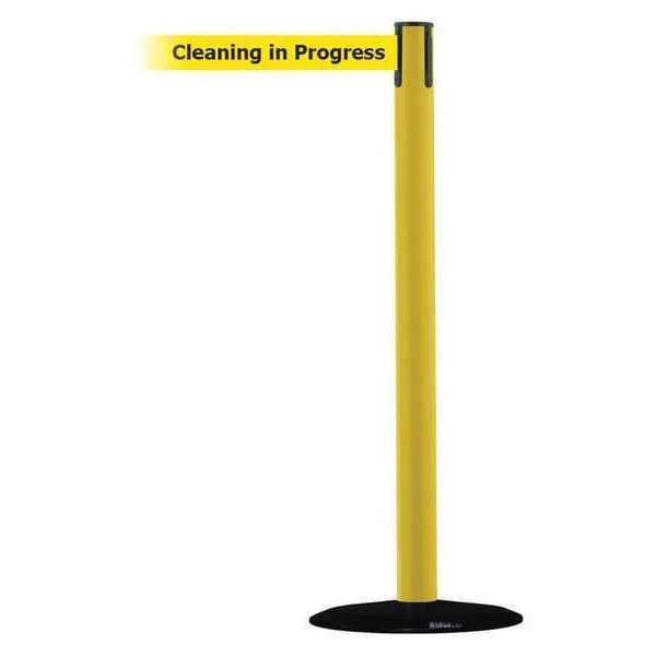 Barrier Post w/ Belt, 7-1/2 ft. L, Yellow